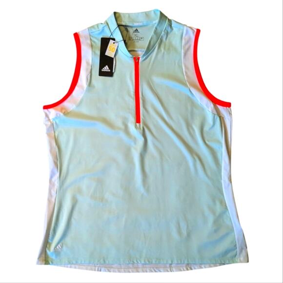 NWT Adidas Women's Colorblock Mint Green Golf Tank UPF 50 size XL - Picture 1 of 9